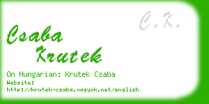 csaba krutek business card